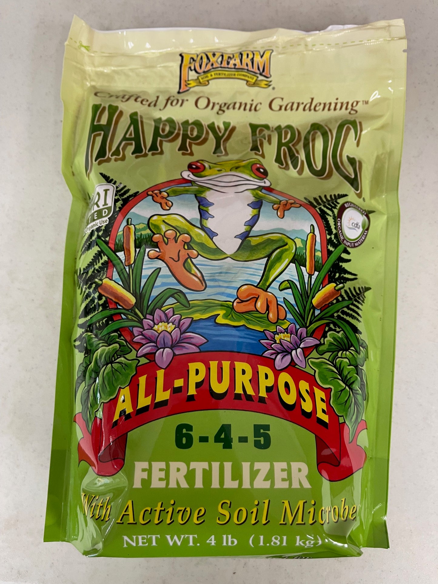 Happy Frog All-Purpose 6-4-5 Fertilizer OG, 4#-Fresh Start Growers Supply