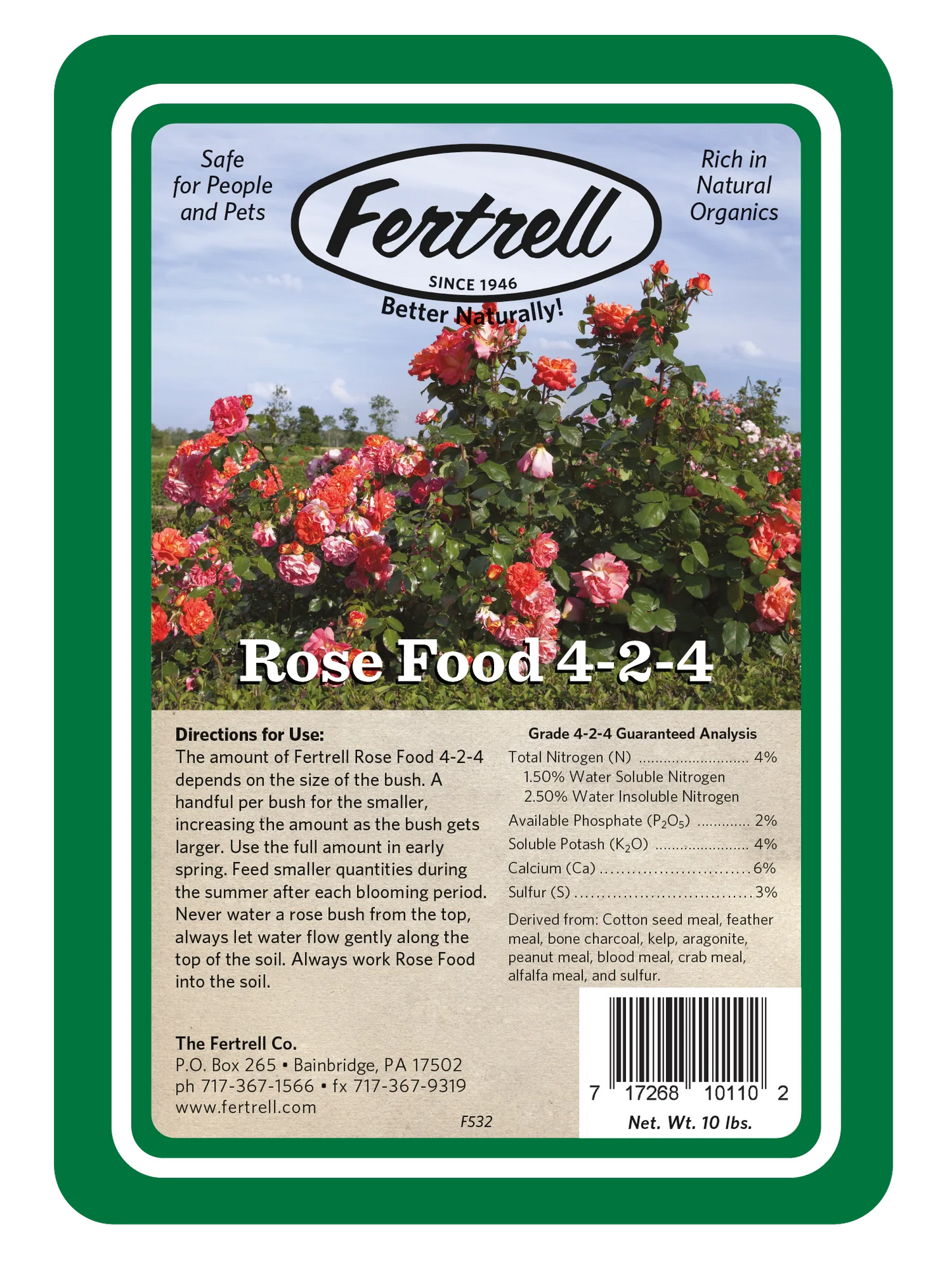Fertrell Rose Food 4-2-4, 10#-Fresh Start Growers Supply