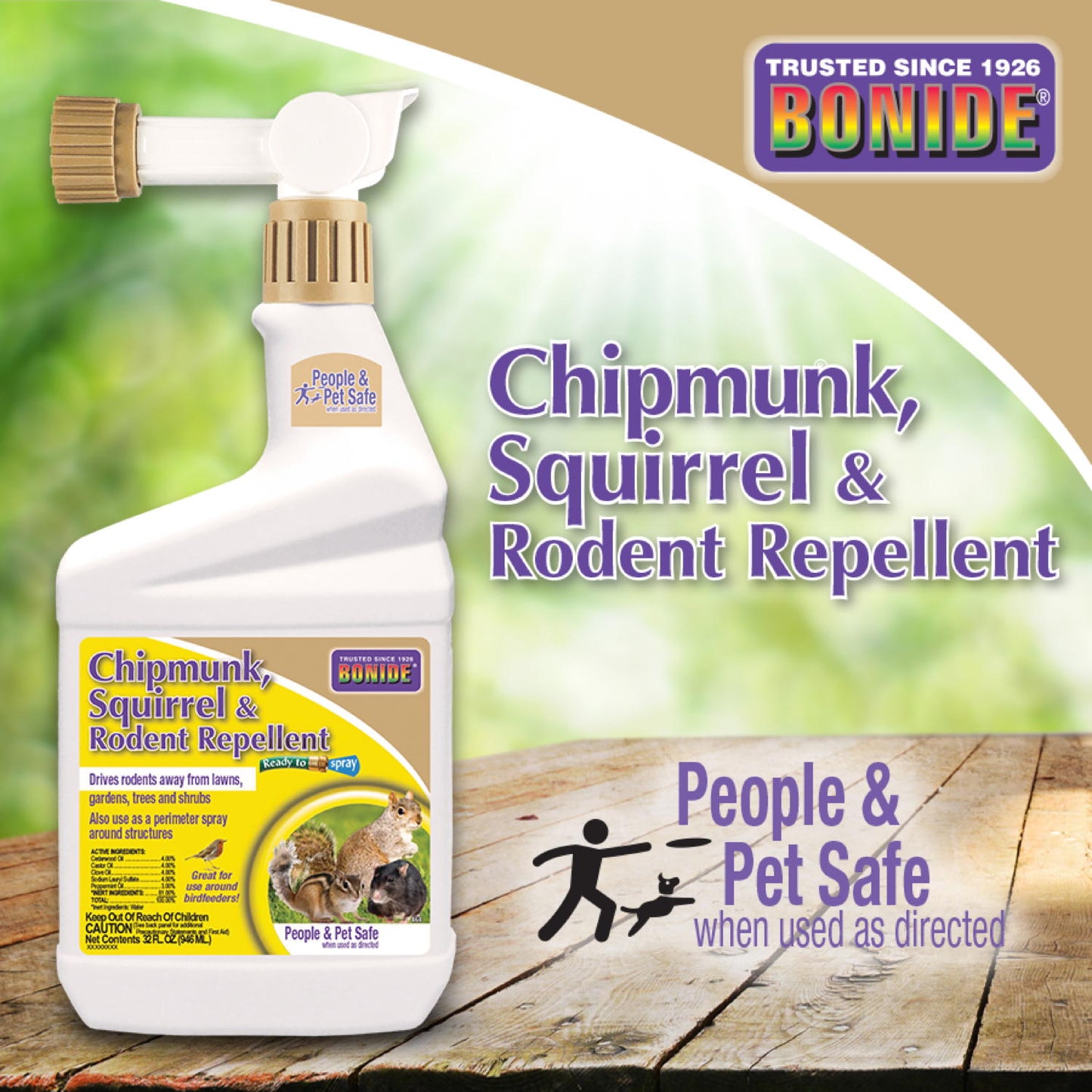 Chipmunk, Squirrel & Rodent Repellent Ready-to-Spray-Fresh Start Growers Supply