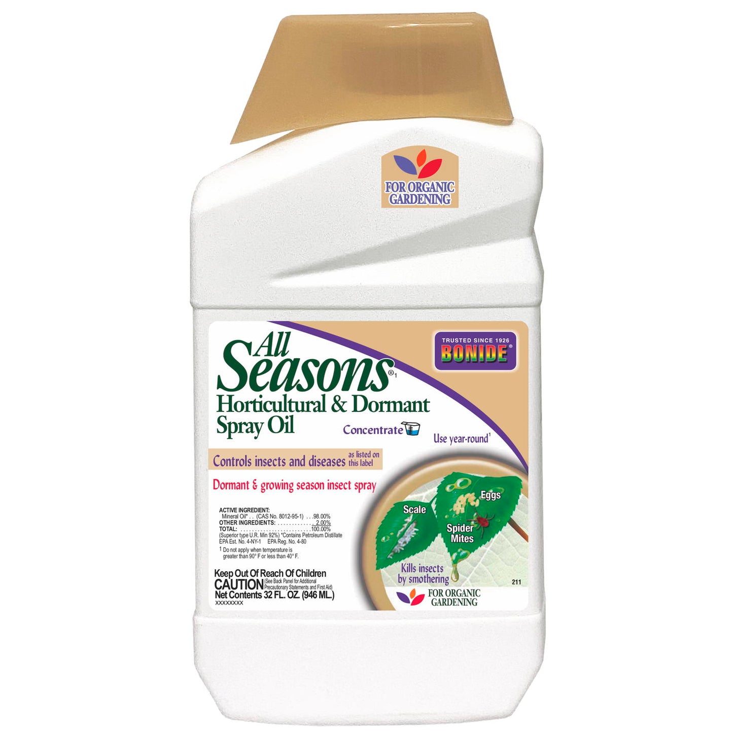 All Seasons® Horticultural Oil Concentrate, 1 QT-Fresh Start Growers Supply