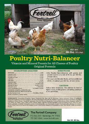 Poultry Nutri-Bal, Organic, 60#