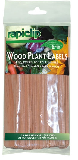 Wood Plant Labels 6", 24 pack